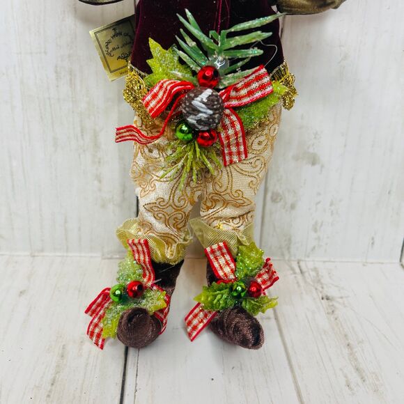 Small Mark Roberts Gold Swirl Hat Christmas Santa Fairy 10" Baker-? - Picture 3 of 8